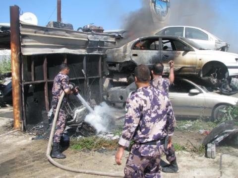 حريق يطال 200 مركبة خارج الخدمة في الرام