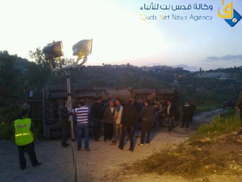 اصابة في حادث إنقلاب شاحنة ببلدة يعبد‎