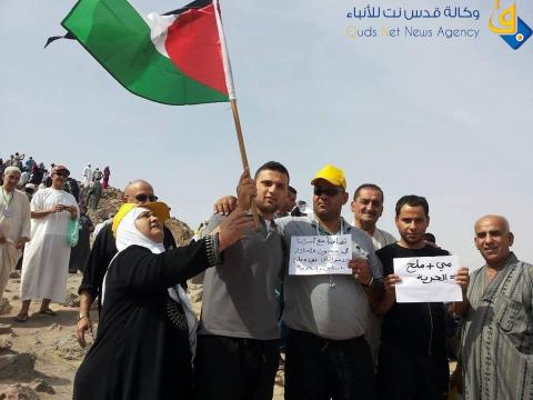 صورة.. من "جبل اُحد" يتضامن مع الاسرى المضربين عن الطعام