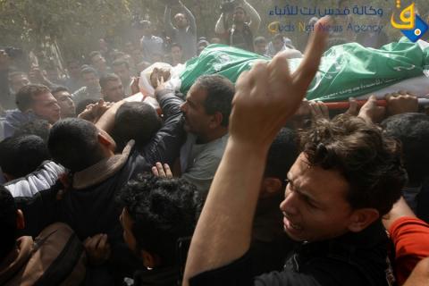 جنازة الشهيد ربيع بريكة في عبسان شرق خان يونس / عدسة: عبد الرحيم الخطيب‎