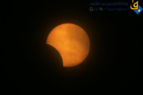 كسوف الشمس الجزئي في سماء قطاع غزة / عدسة: عبد الرحيم الخطيب‎