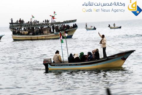 كسر الحصار البحرى الإسرائيلى على غزة / عدسة: عبد الرحيم الخطيب‎