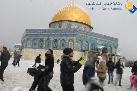 القدس تشهد تساقط الثلوج وفيضانات/عدسة:ديالا جويحان