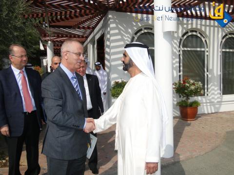 الحمد الله اثناء لقاء حاكم إمارة دبي الشيخ محمد بن راشد آل مكتوم