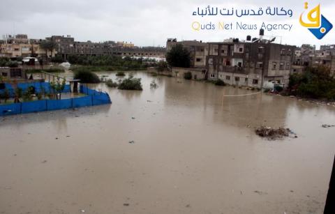غرق منطقة "جميزة السبيل" في رفح