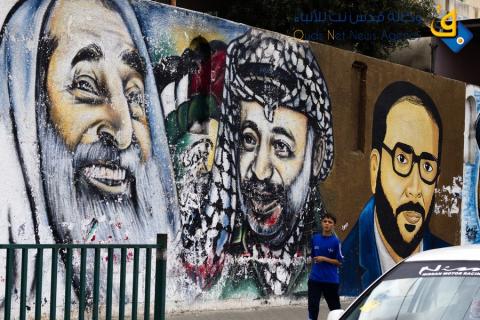 جداريات بصور قادة فلسطينيين بغزة