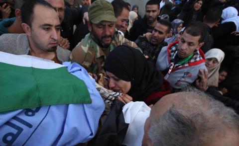 جنين: تشييع جثمان الشهيد سعيد ابوالوفا (38عام) في بلدة الزاوية| عدسة: ايمن نوباني