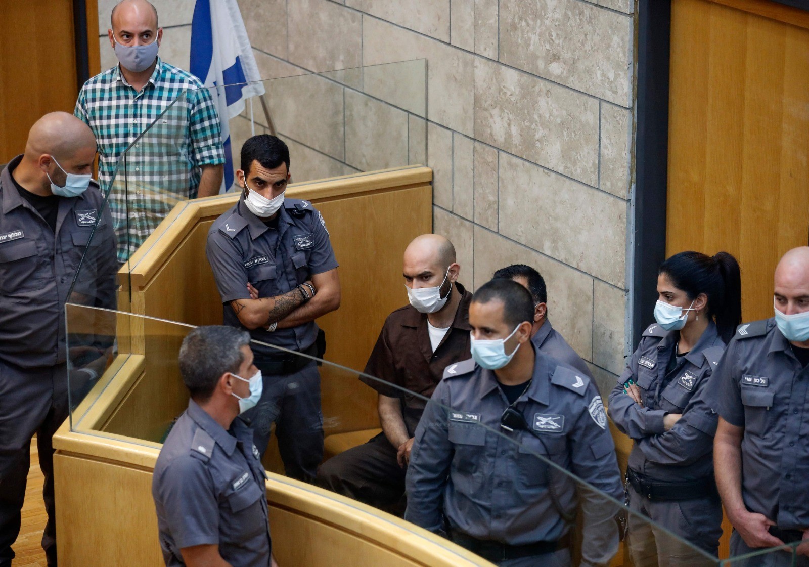 عرض الأسير أيهم كممجي على المحكمة الاسرائيلية في الناصرة .. تصوير.. الفرنسية 6