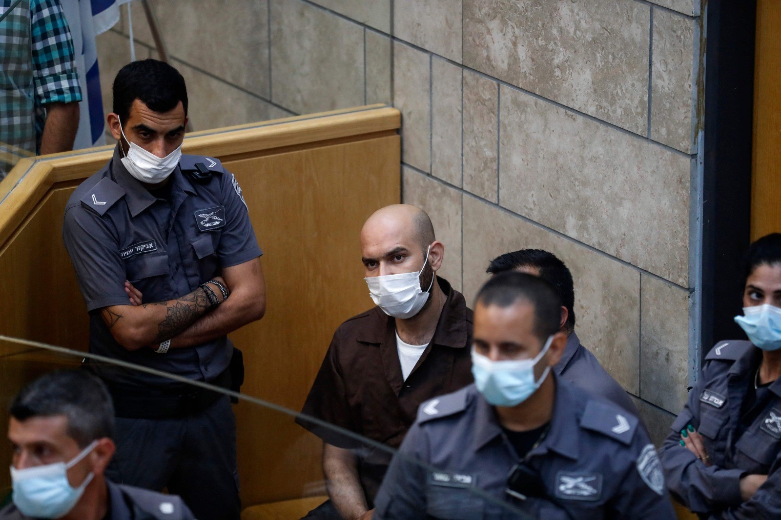 عرض الأسير أيهم كممجي على المحكمة الاسرائيلية في الناصرة .. تصوير.. الفرنسية 1