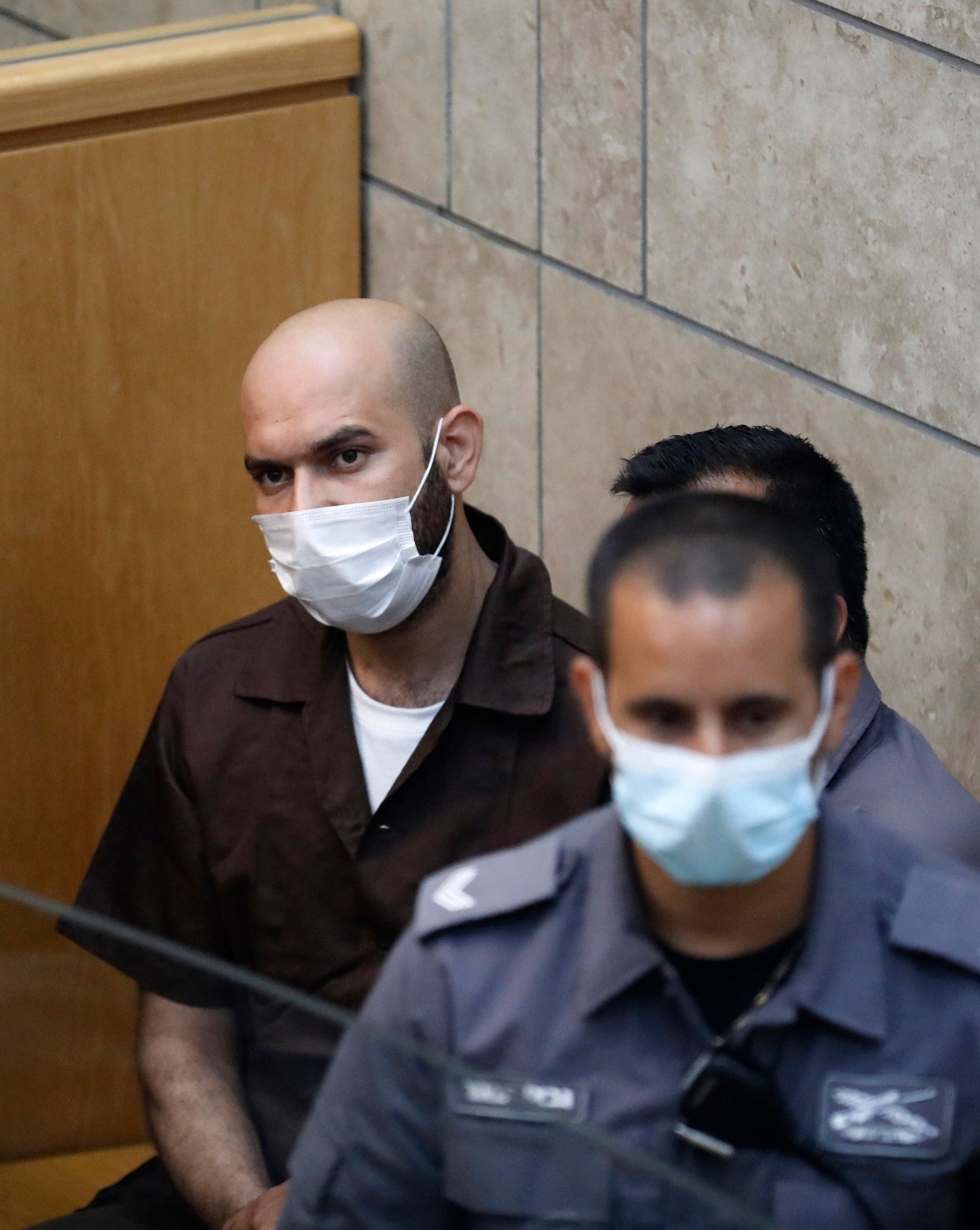 عرض الأسير أيهم كممجي على المحكمة الاسرائيلية في الناصرة .. تصوير.. الفرنسية 3