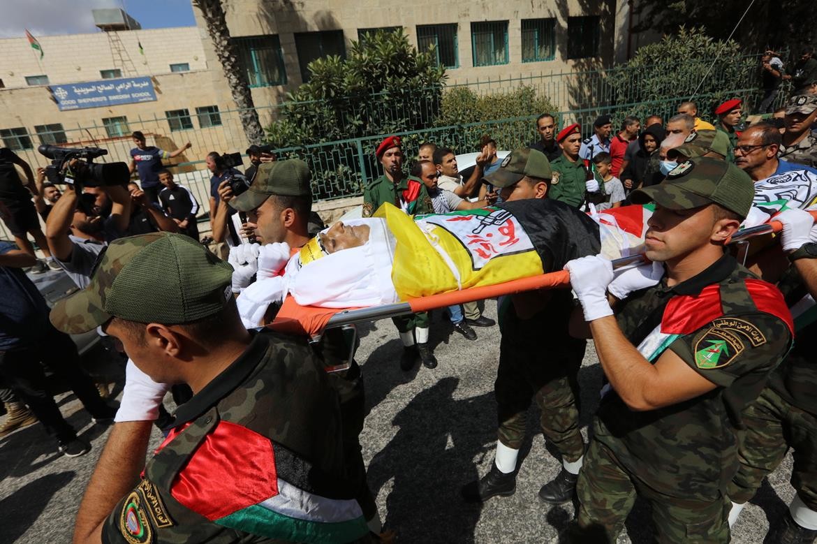 بيت لحم - وداع وتشييع جثمان الشهيد الاسير حسين مسالمة في مدينة بيت لحم