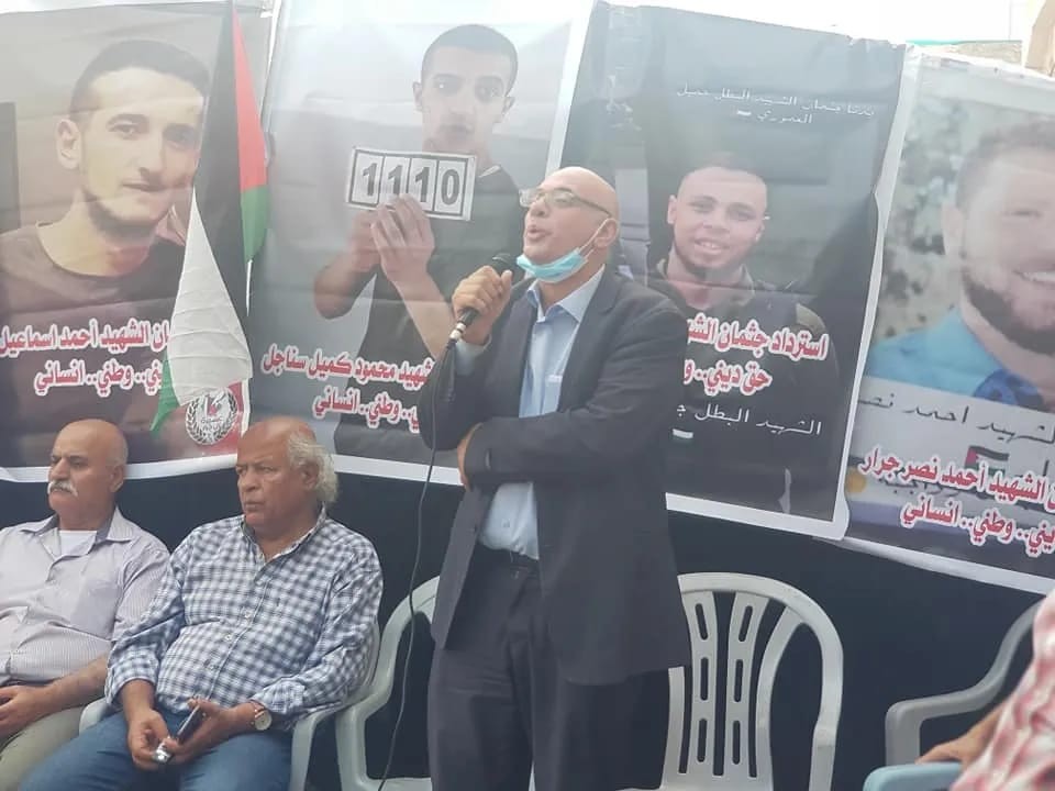 التجمع الفلسطيني للوطن والشتات في جنين يشارك خيمة استرداد جثامين الشهداء واسنادًا للأسرى 3