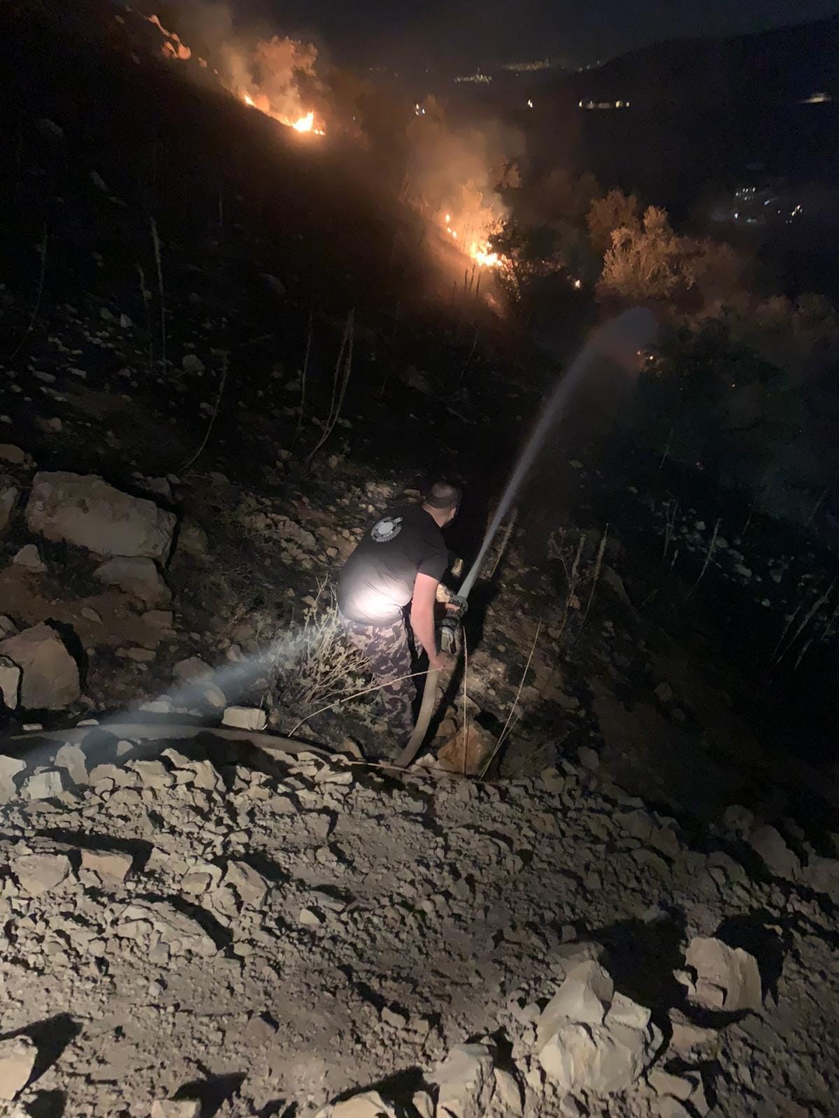 الدفاع المدني يخمد حريق اشجار زيتون في طوباس.