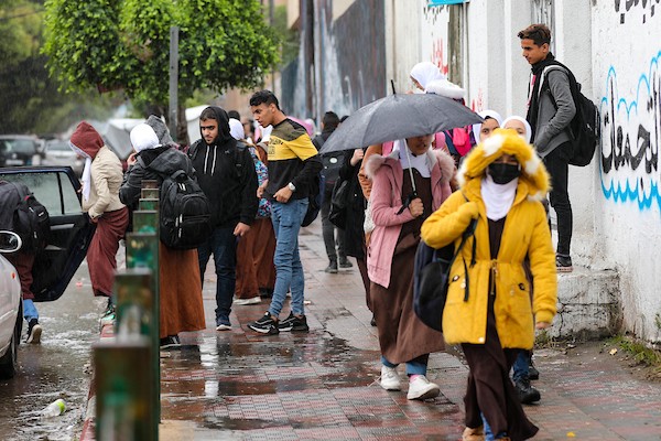 أجواء ماطرة في مدينة غزة خلال منخفض جوي 5