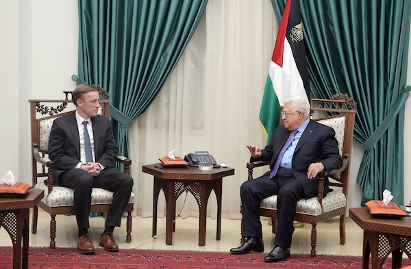 الرئيس الفلسطيني محمود عباس يلتقي مع مستشار الأمن القومي الأمريكي جيك سوليفان في رام الله