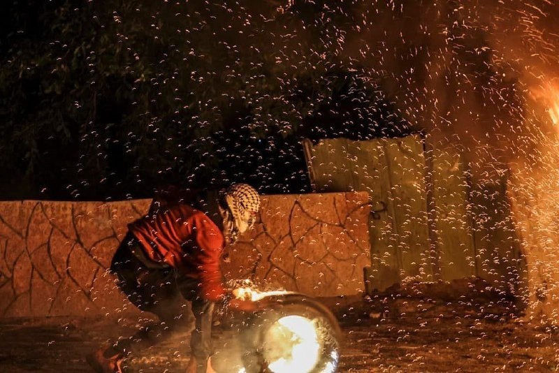 المواجهات العنيفة بين الشبان وقوات الاحتلال في قرية برقة شمال غرب نابلس 1