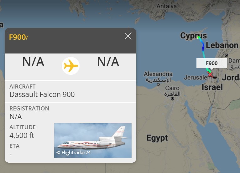 طائرة حفتر تتوجه من قبرص إلى تل أبيب