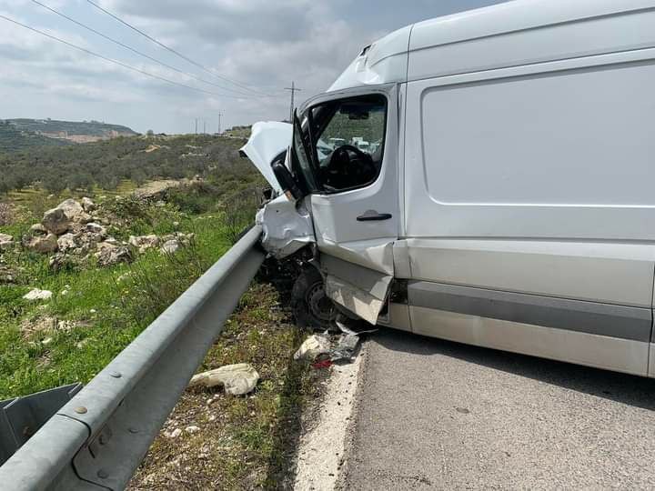 حادث سير قرب جسر مادما جنوب نابلس