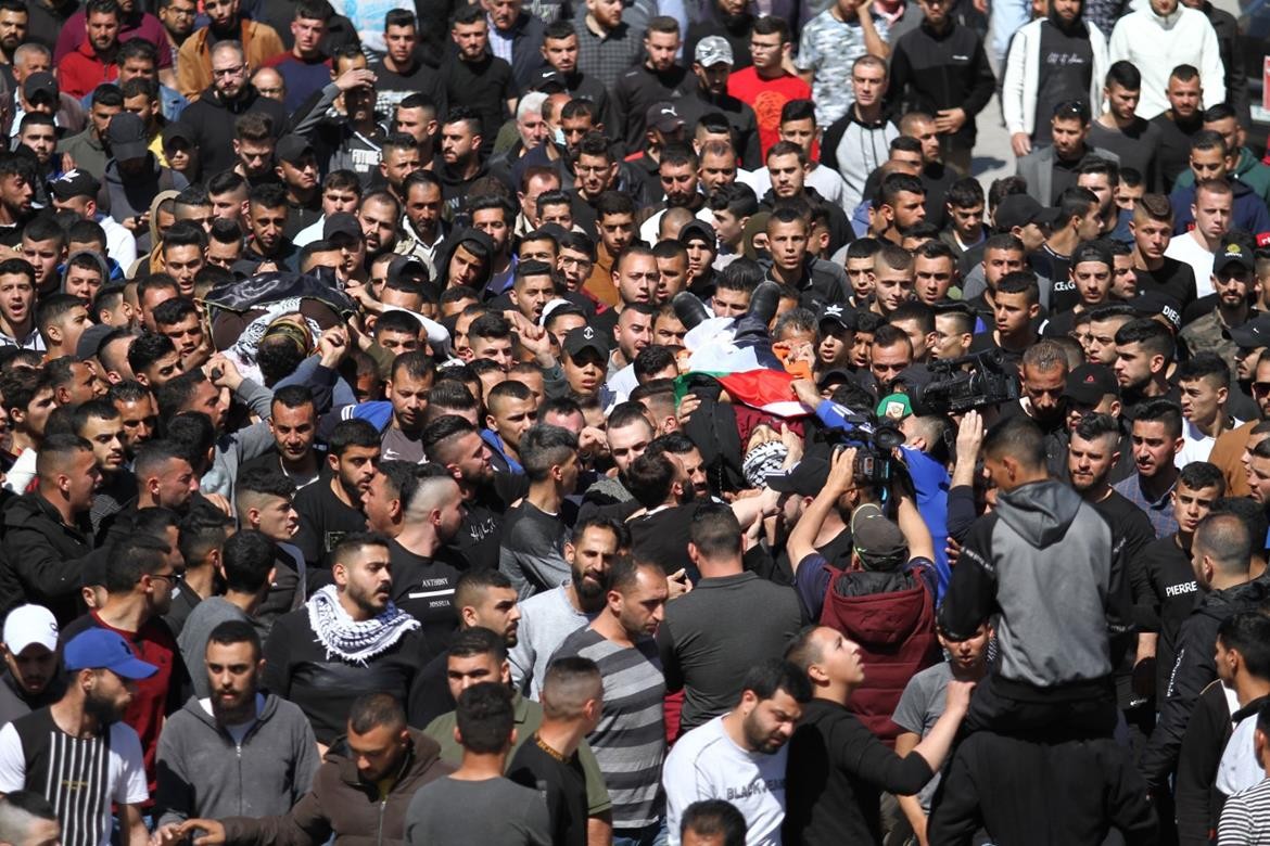 جنين - تشييع جثامين شهداء جنين شأس كممجي من كفر دان ومصطفى ابو الرب من مسلية في مسيرة حاشدة وسط المدينة.jpg