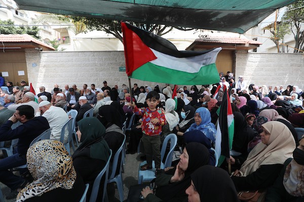 فلسطينيون يشاركون في مهرجان في مدينة نابلس دعما للاسرى والقدس في يوم الاسير الفلسطيني