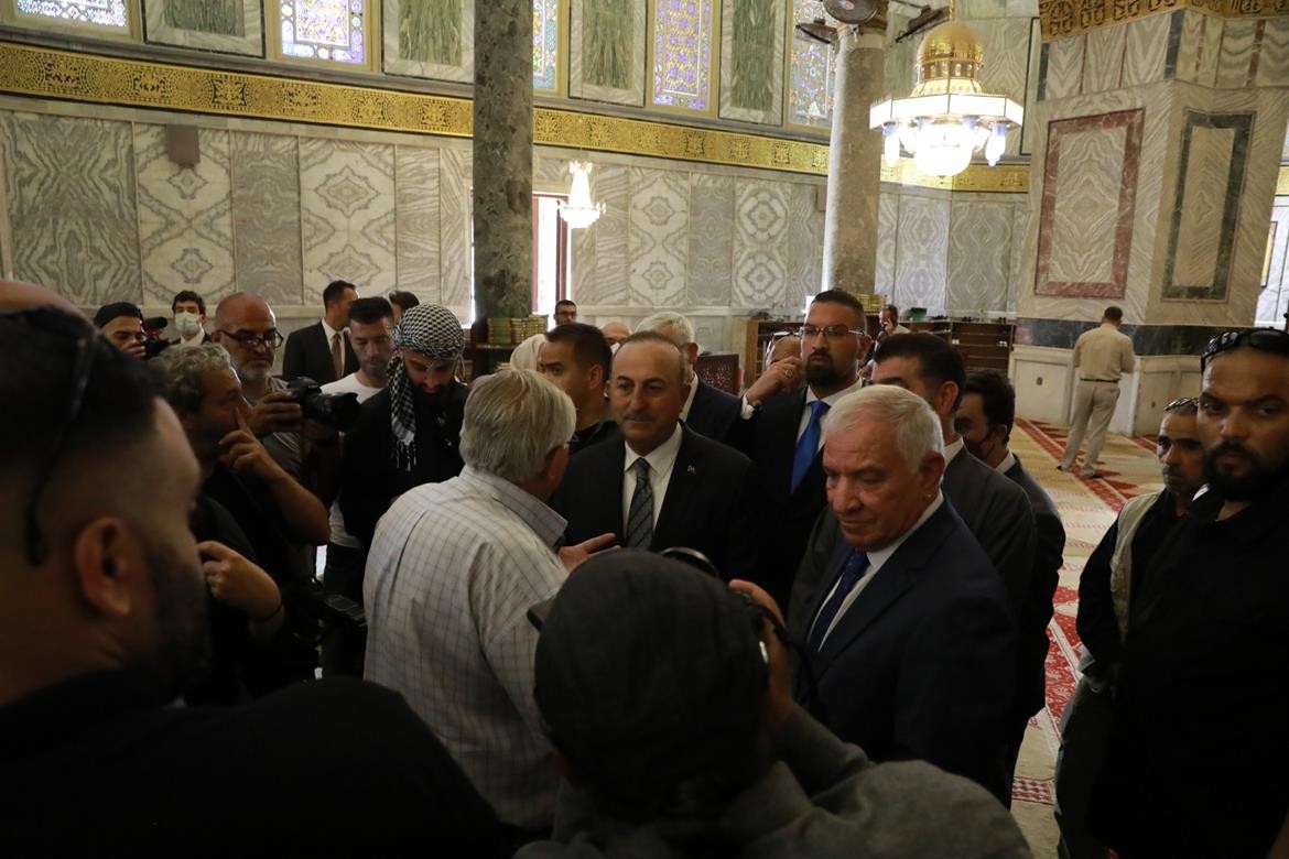 وزير الخارجية التركي مولود تشاووش أوغلو يزور المسجد الأقصى المبارك