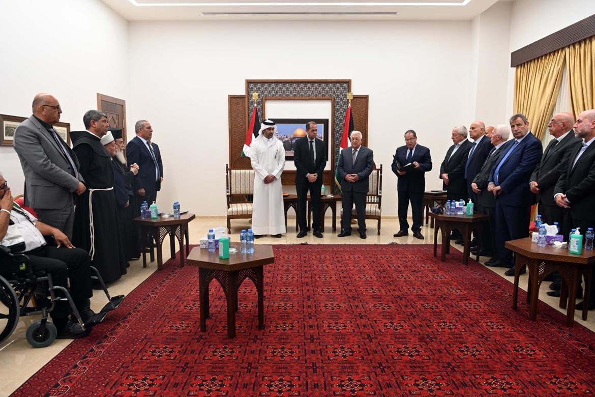 الرئيس محمود عباس، أثناء تكريم الشهيدة شيرين ابو عاقلة