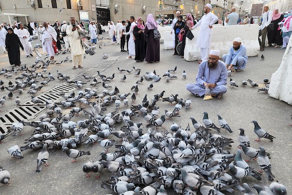 حجاج يتجولون في ساحات الحرم المكي مع بداية موسم الحج في مكة المكرمة 12.jpg