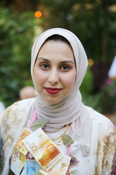 الطالبة فرح زهران والحاصلة على بنسبة 99% في غزة 5.jpg