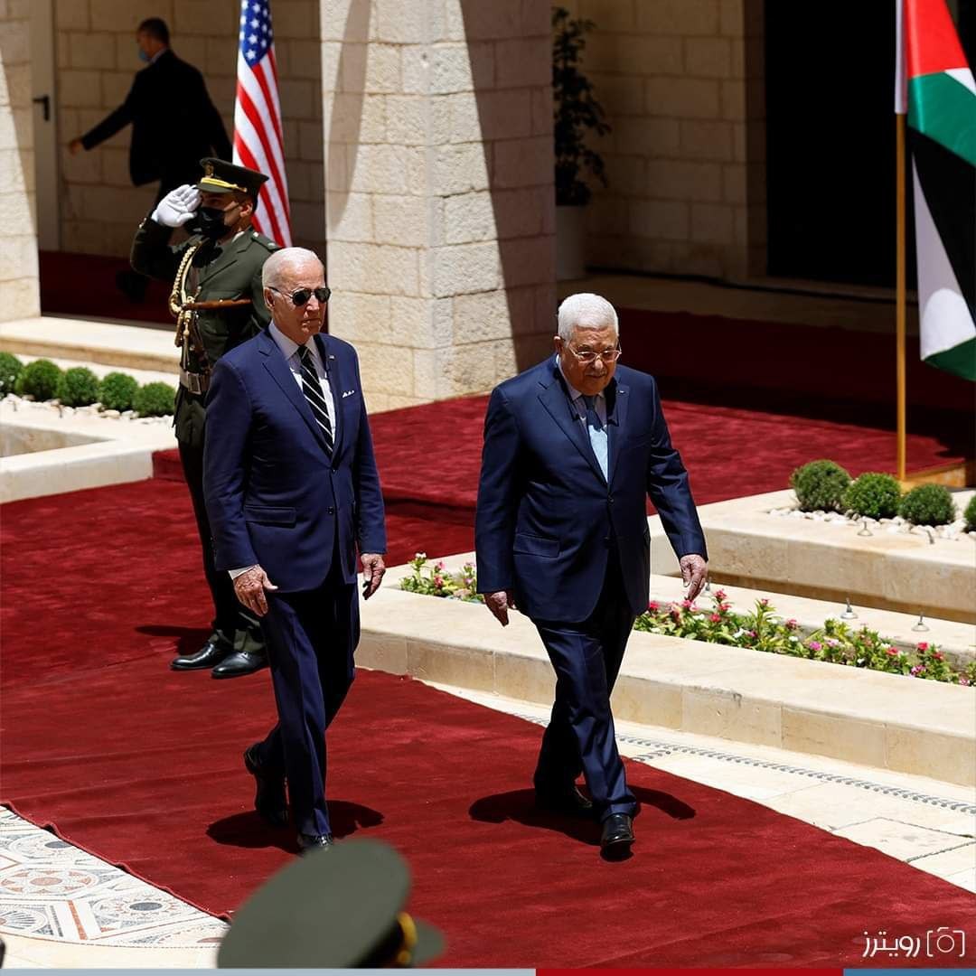 صور من لقاء الرئيس محمود عباس لنظيره الاميركي جو بايدن في مقر الرئاسة ببيت لحم.jpg