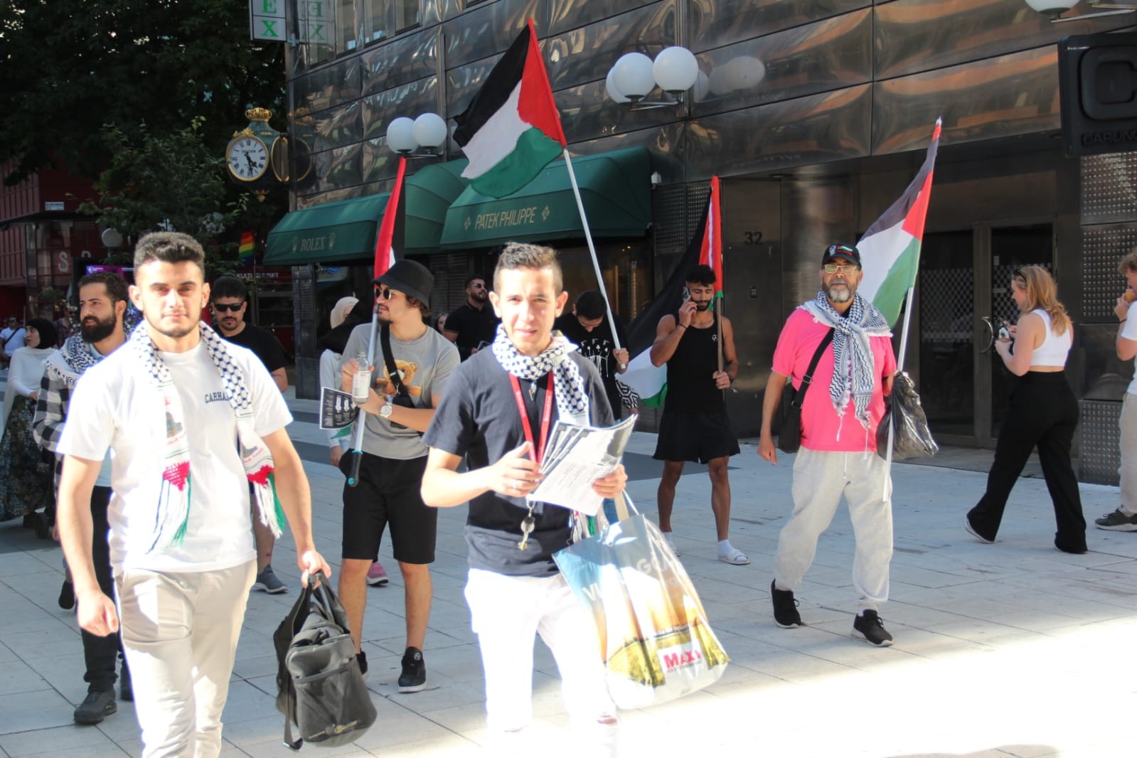 نشاط تضامني مع غزة في استوكهولم من قبل اتحاد الشباب الاوروبي الفلسطيني.jpg