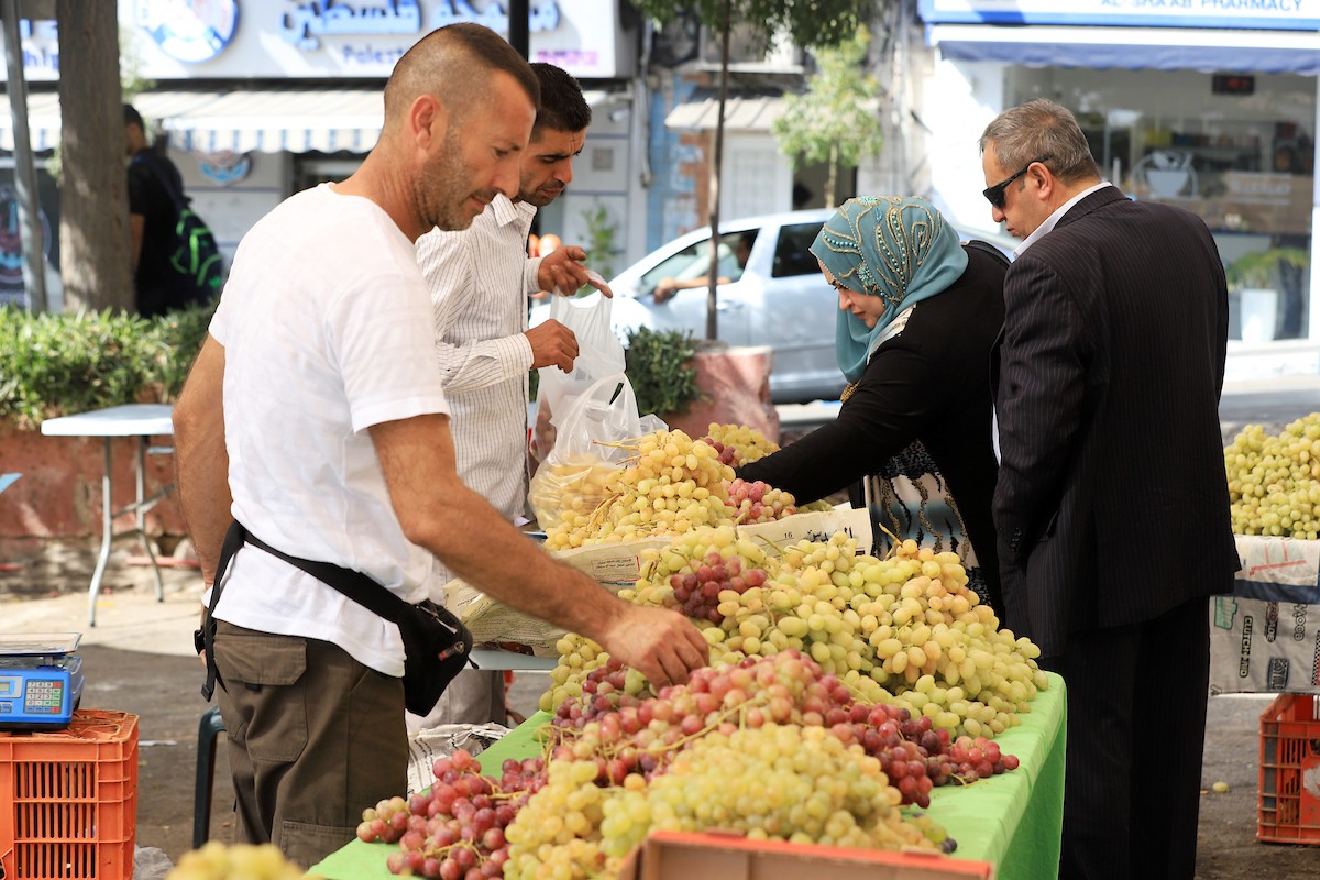 بائعون فلسطينيون يبيعون العنب في سوق للعنب في مدينة رام الله بالضفة الغربية 56.jpg