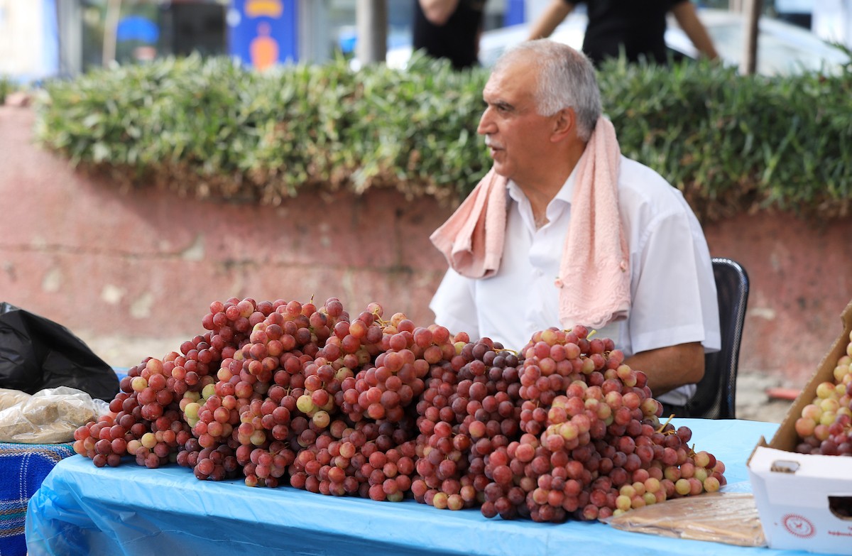 بائعون فلسطينيون يبيعون العنب في سوق للعنب في مدينة رام الله بالضفة الغربية 47.jpg