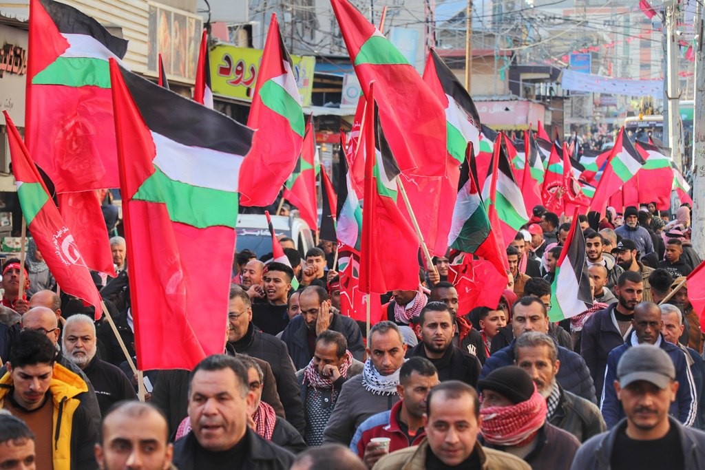 مسيرة نظمتها الجبهة الديمقراطية لتحرير فلسطين، في مخيم النصيرات  غ.jpg