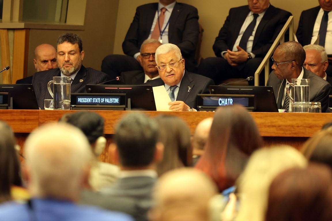 نيويورك - الرئيس محمود عباس،لدى إلقائه خطابا في الأمم المتحدة إحياء لذكرى النكبة لأول مرة منذ 75 عاما 1.jpg