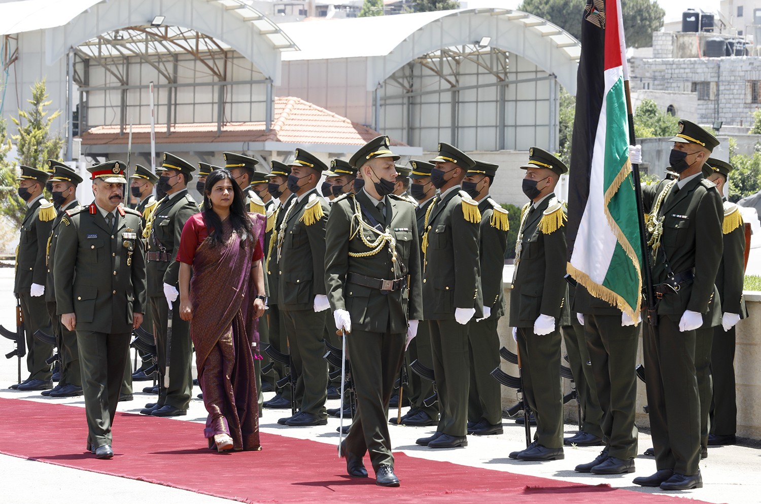 مراسم استقبال رئيسة مكتب تمثيل جمهورية الهند لدى دولة فلسطين رينو ياداف.jpg
