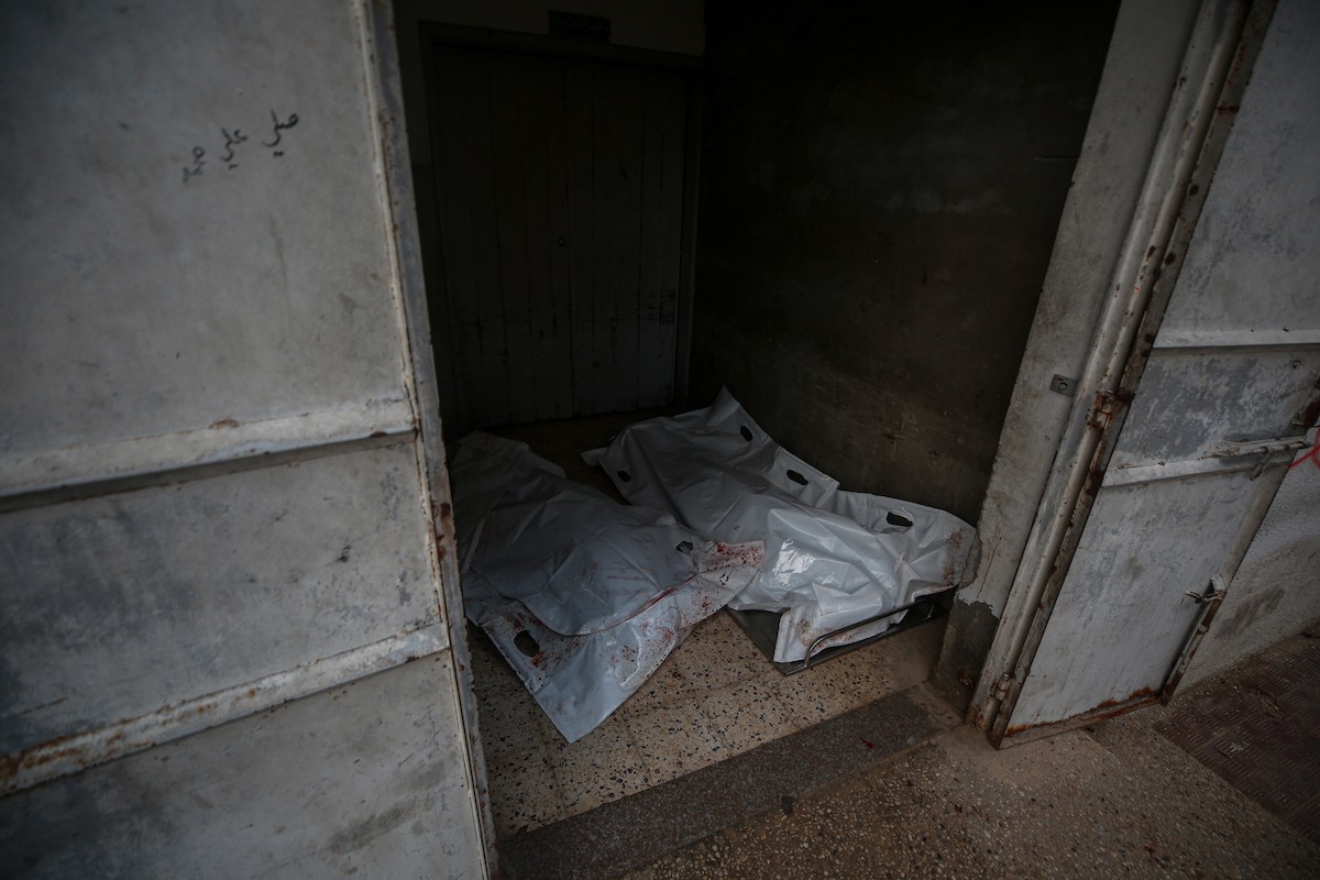 وصول عدد من الجثامين إلى مستشفى الشفاء في غزة عقب غارة جوية إسرائيلية استهدفت سيارة غرب مدينة غزة، في 13 ديسمبر/كانون الأول 2025.صور: عمر أشتوي