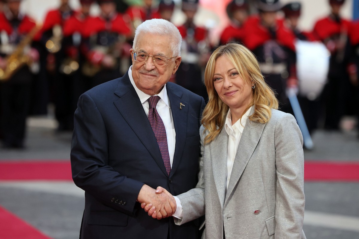 التقى الرئيس الفلسطيني محمود عباس (أبو مازن) برئيس الوزراء الإيطالي ميلوني اليوم في قصر كيجي، روما، إيطاليا، 12 ديسمبر/كانون الأول 2025