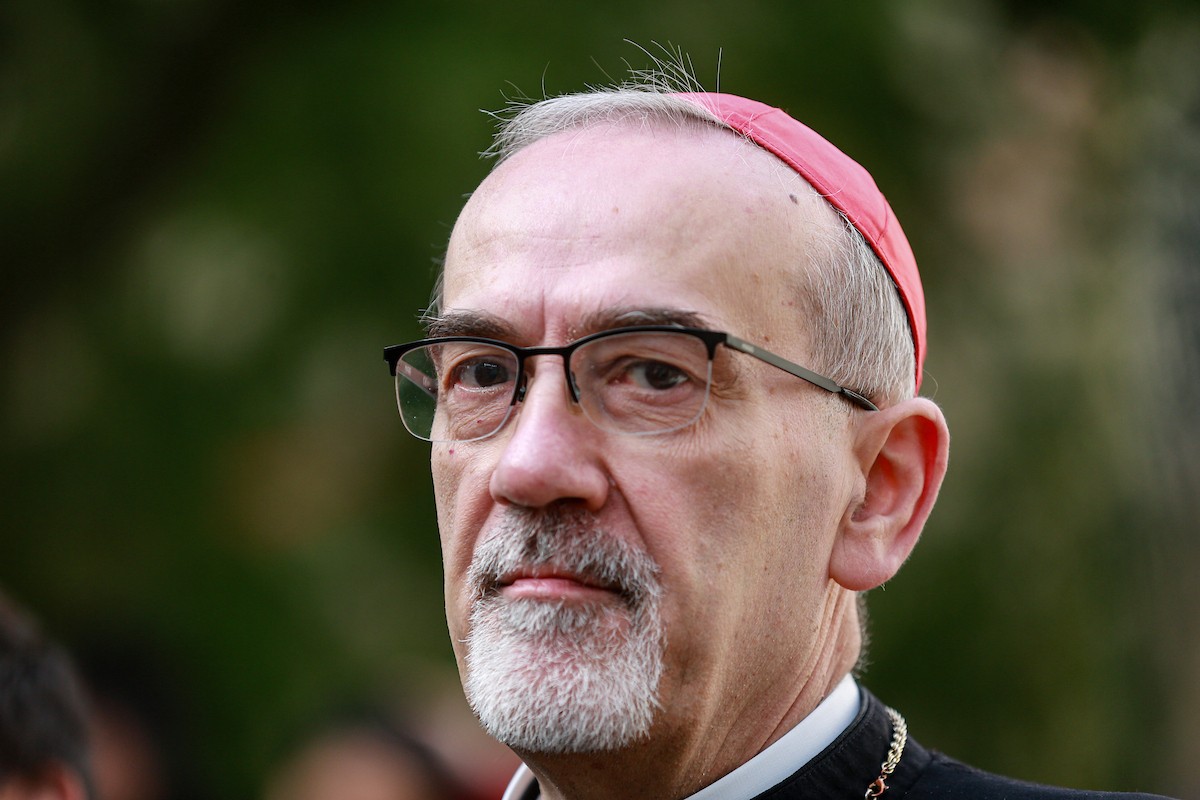 بطريرك اللاتين في القدس الكاردينال بييرباتيستا بيتسابالا يترأس قداس عيد الميلاد في غزة يوم الأحد 21 ديسمبر/كانون الأول 2025.تصوير: عمر أشتوي