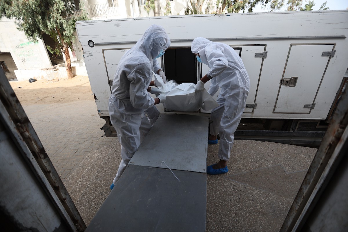 تُجري إدارة الطب الشرعي والأدلة الجنائية بوزارة العدل فحوصاتٍ لخمس عشرة جثة فلسطينية بمستشفى الشفاء في مدينة غزة، لمحاولة التعرف عليها، 30 يناير/كانون الثاني 2026. صورة: عمر أشتوي