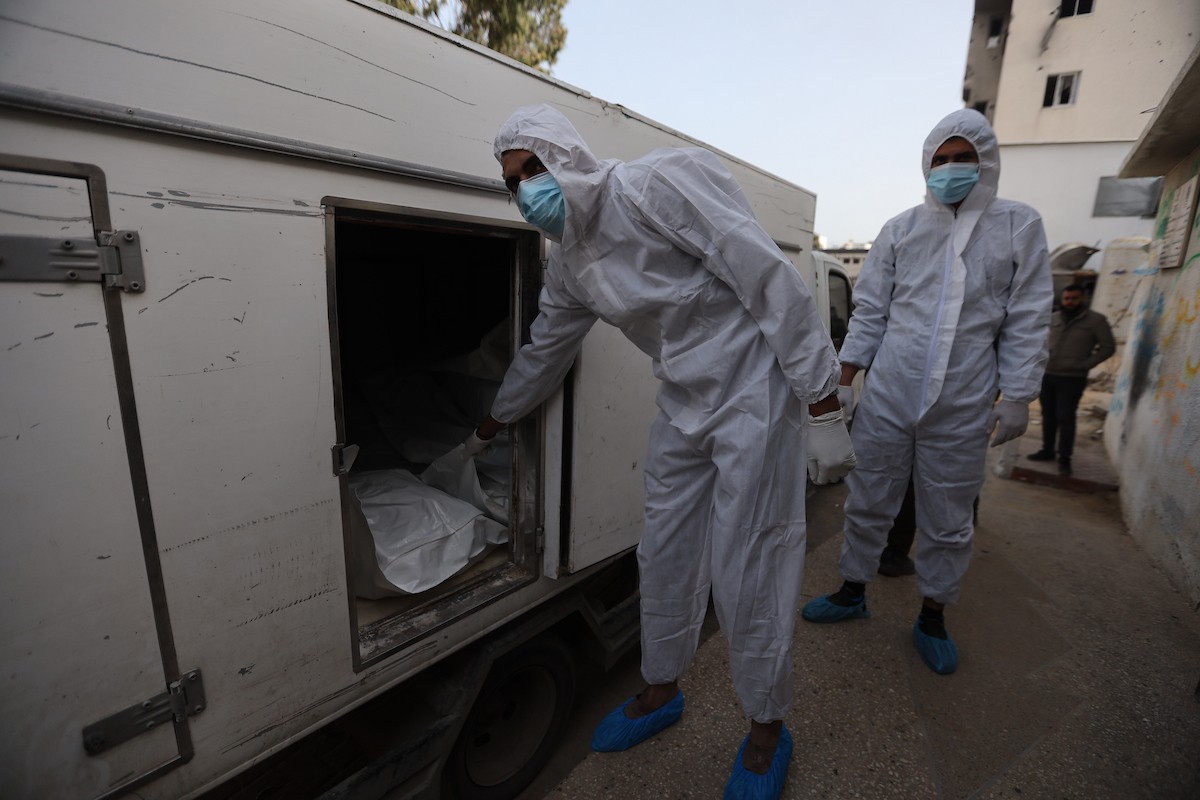 تُجري إدارة الطب الشرعي والأدلة الجنائية بوزارة العدل فحوصاتٍ لخمس عشرة جثة فلسطينية بمستشفى الشفاء في مدينة غزة، لمحاولة التعرف عليها، 30 يناير/كانون الثاني 2026. صورة: عمر أشتوي