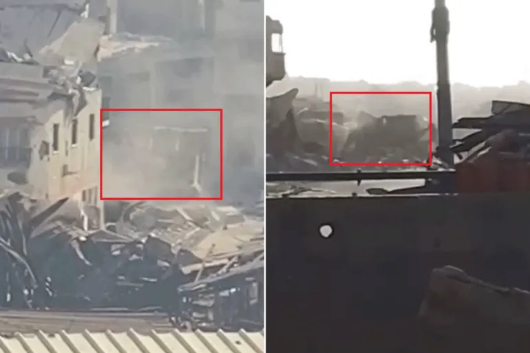 صور وثقها شهود عيان لعمليات تجريف ينفذها جيش الاحتلال بحي التفاح شرقي غزة (التواصل الاجتماعي).webp