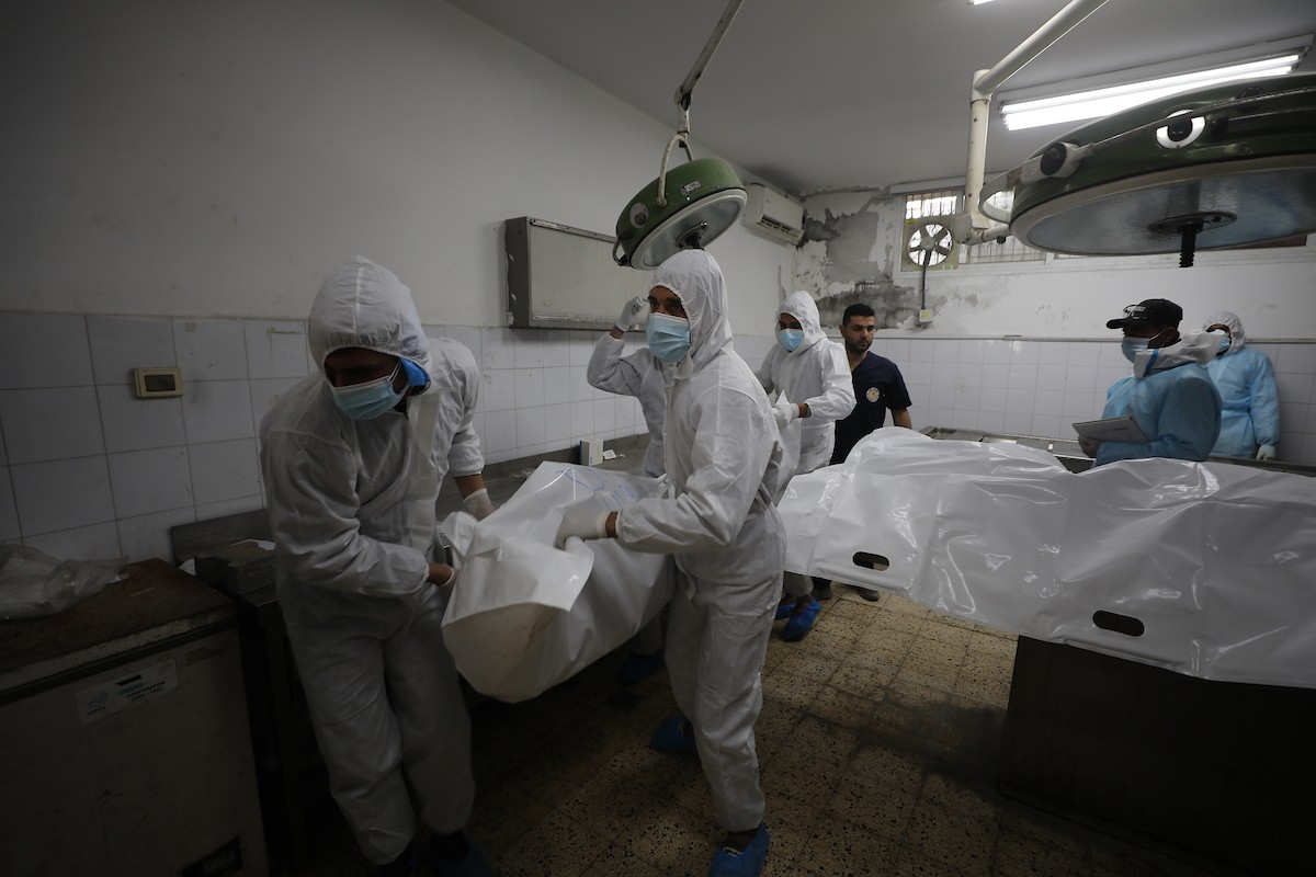 تُجري إدارة الطب الشرعي والأدلة الجنائية بوزارة العدل فحوصاتٍ لخمس عشرة جثة فلسطينية بمستشفى الشفاء في مدينة غزة، لمحاولة التعرف عليها، 30 يناير/كانون الثاني 2026. صورة: عمر أشتوي