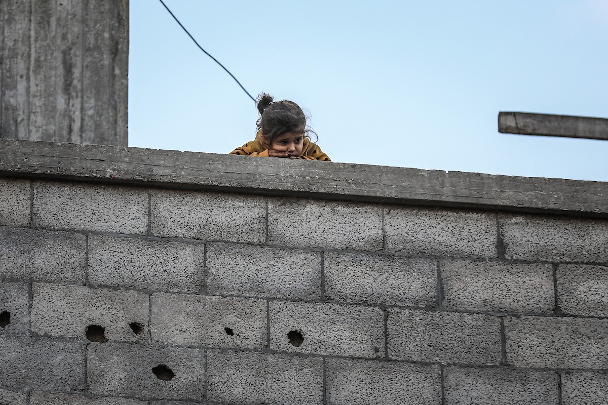 يشارك شبان وأطفال فلسطينيون في مباريات كرة الطائرة ضمن ما يُسمى 