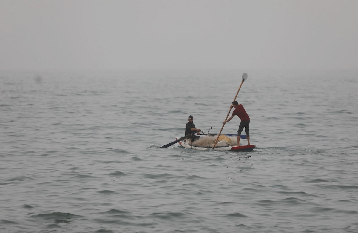 يقضي أطفال فلسطينيون أوقاتهم على شاطئ  غزة، باحثين عن ملاذ من حرارة الشمس وضغوط الحياة اليومية، في ظلّ الظروف الإنسانية المتردية التي يواجهها سكان القطاع جراء الحرب الدائرة، 17 أبريل/نيسان 2026. تصوير: بلال أسامة