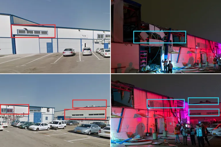 تحديد جغرافي لموقع مصنع المسيرات الإسرائيلية المستهدف في مدينة بيتاح تكفا وسط إسرائيل (الجزيرة).webp