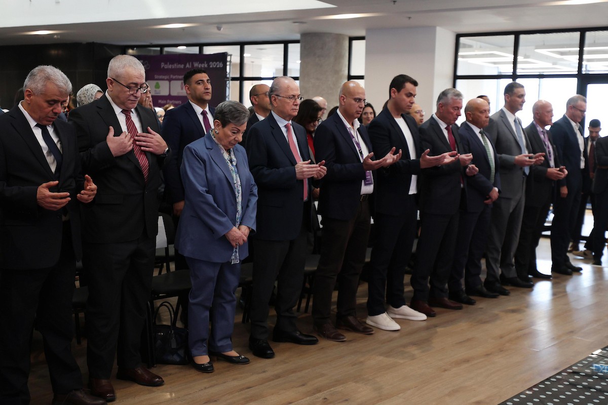 حضر رئيس الوزراء الفلسطيني محمد مصطفى افتتاح حديقة التكنولوجيا الفلسطينية وفعاليات أسبوع الذكاء الاصطناعي في فلسطين 2026 في بيرزيت، بالضفة الغربية، في 27 أبريل/نيسان 2026. (صورة من مكتب رئيس الوزراء)