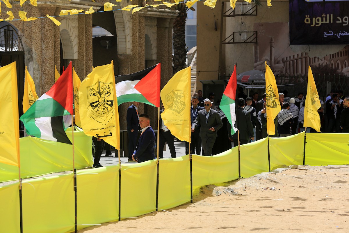 افتتاح المؤتمر الثامن لحركة التحرير الوطني الفلسطيني (فتح) في مدينة غزة في 14 مايو/أيار 2026. (صورة: بلال أسامة)