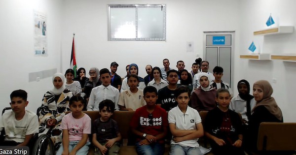 شارك رئيس الوزراء الفلسطيني محمد مصطفى في لقاء افتراضي مع أطفال من قطاع غزة، ضمن مبادرة (غزة التي نريدها) 29 يونيو/حزيران 2026. (صورة من مكتب رئيس الوزراء)