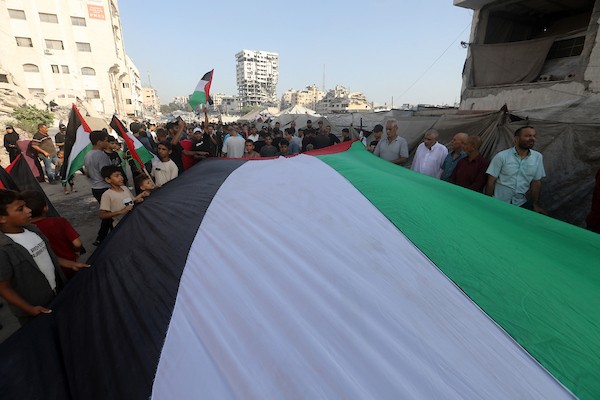 مسيرة بمدينة غزة في 23 يوليو/تموز 2026، إحياءً لذكرى مرور أكثر من ألف يوم على بدء الحرب.(صورة: بلال أسامة )