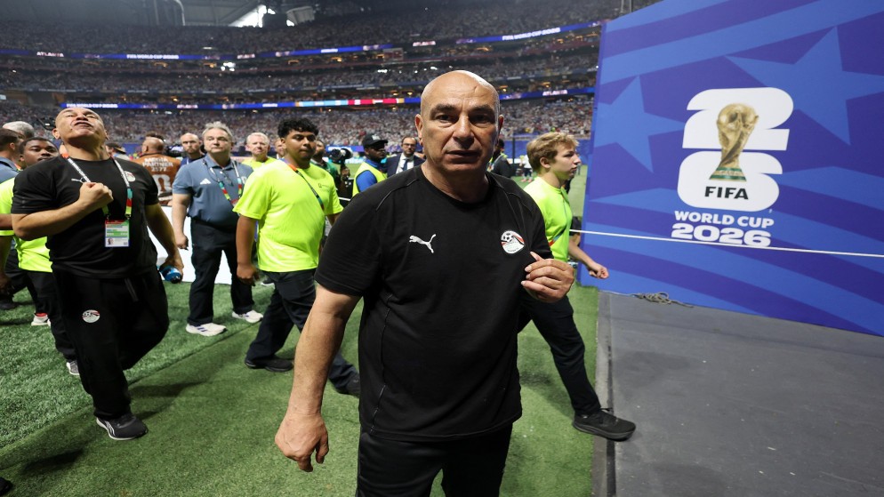 مدرب المنتخب المصري حسام حسن نهاية مباراة مصر والأرجنتين في دور الـ16 من نهائيات كأس العالم 2026. 7 تموز 2026. (رويترز).jpeg